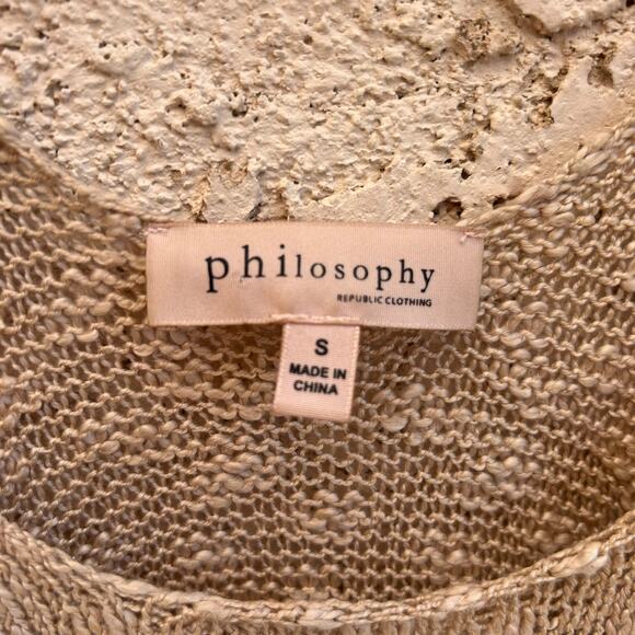 Philosophy Beige Knitted Sweater Tank Too Size Small - Picture 3 of 5